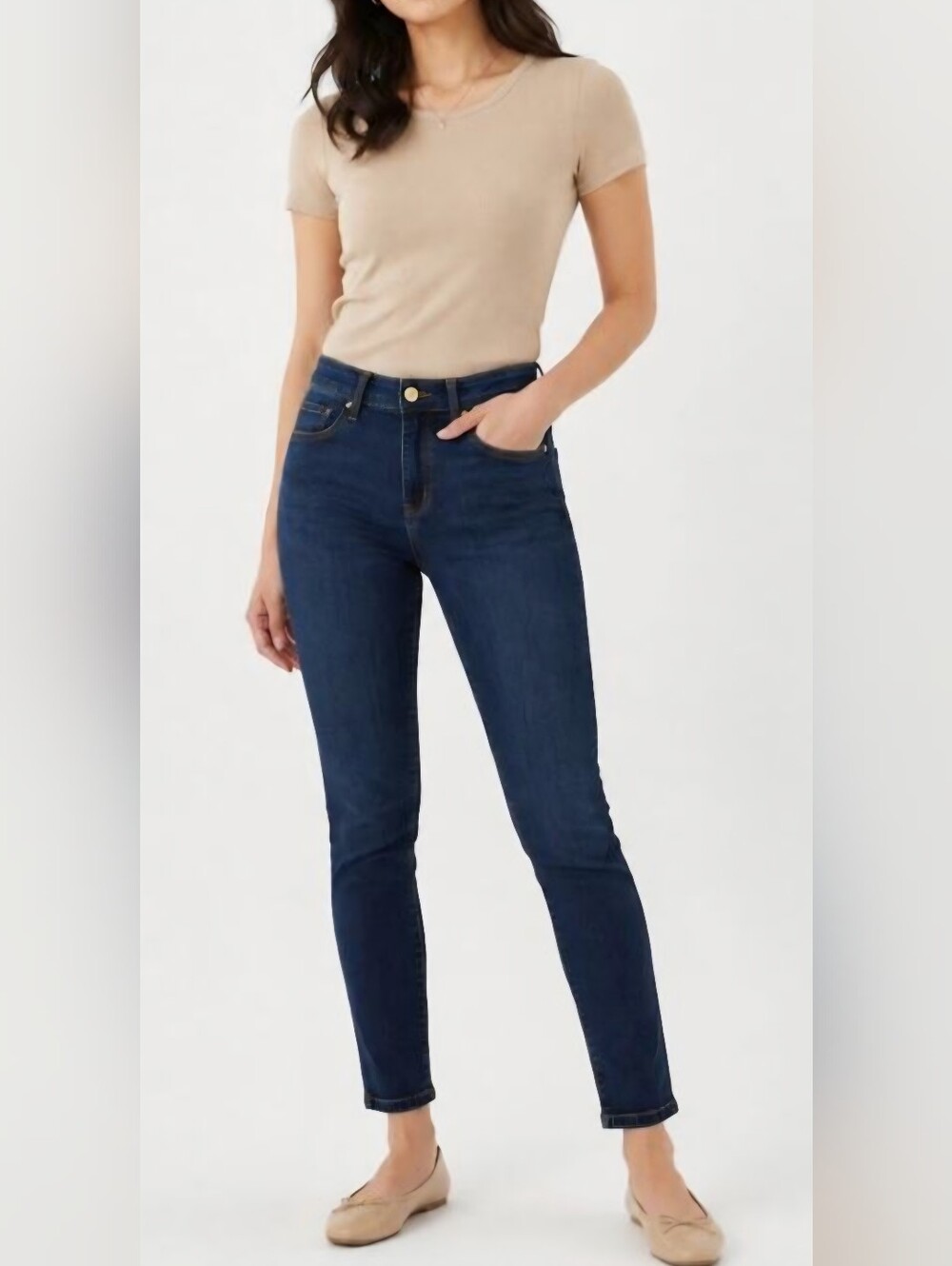 INC International Concepts Dark Blue High-Rise Skinny Leg Regular Fit Size 2